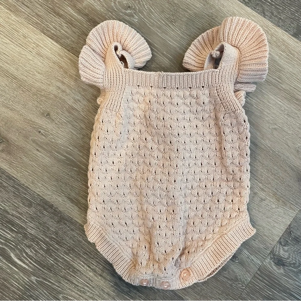 NICOLE MILLER NEW YORK Pink Knit Baby Romper 3-6 Months